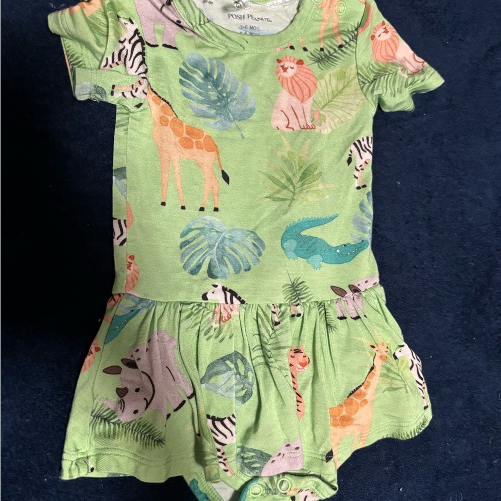 Posh Peanut Jungle Safari Baby girl dress